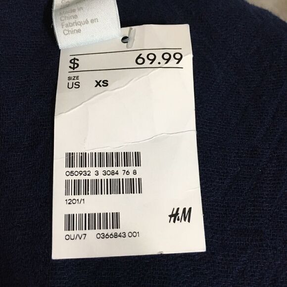 H&M Navy Belted Jacket Size XS - Picture 9 of 10